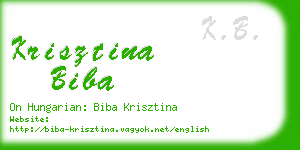 krisztina biba business card
